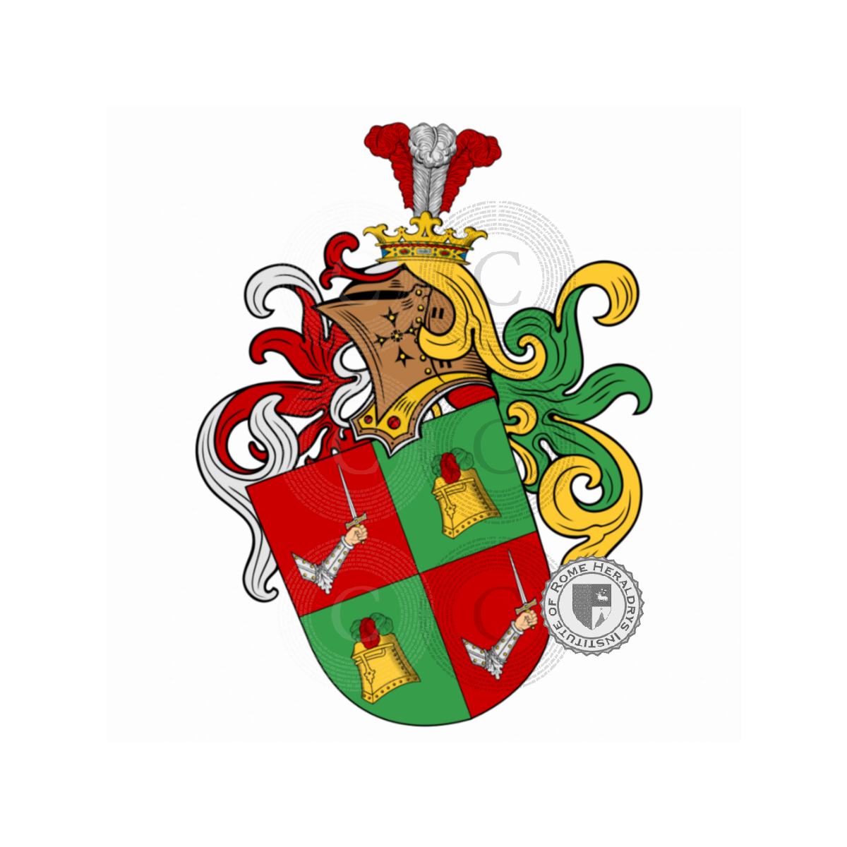 Coat of arms of familyRüppell Del Helmshwerd, Rüppel Del Helmschwert,Rüppel von Helmschwert,Rüppell von Helmshwerd