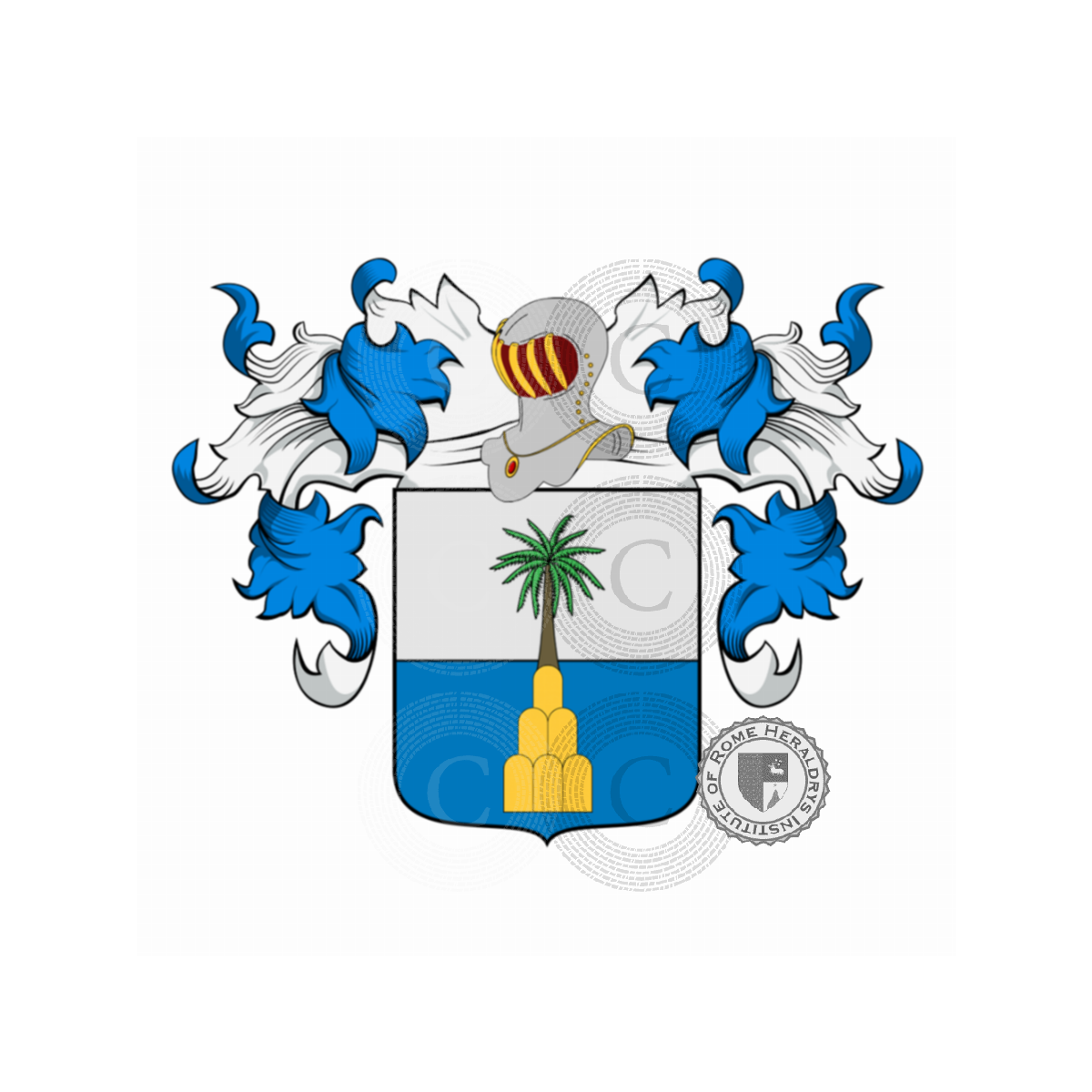 Wappen der FamiliePalmieri di Maffio, Palmieri da Figline,Palmieri de Gangalandi,Palmieri del Drago,Palmieri del Rasoio,Palmieri della Camera,Palmieri Nuti