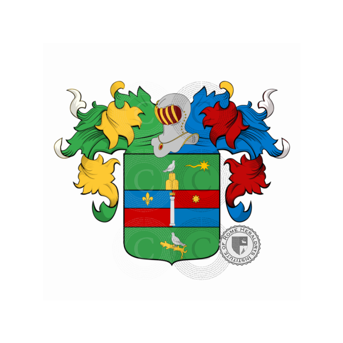 Escudo de la familiaPressio, Colonnese,Pressio Colonnese,Prezio,Ressio