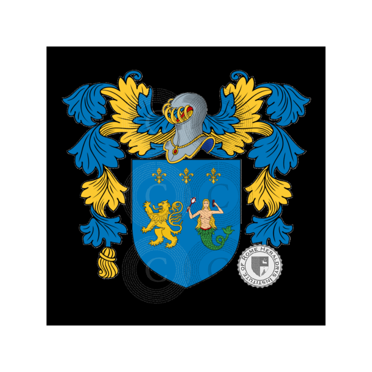 Coat of arms of familyla Serena, la Serena,Sereno,Sirena