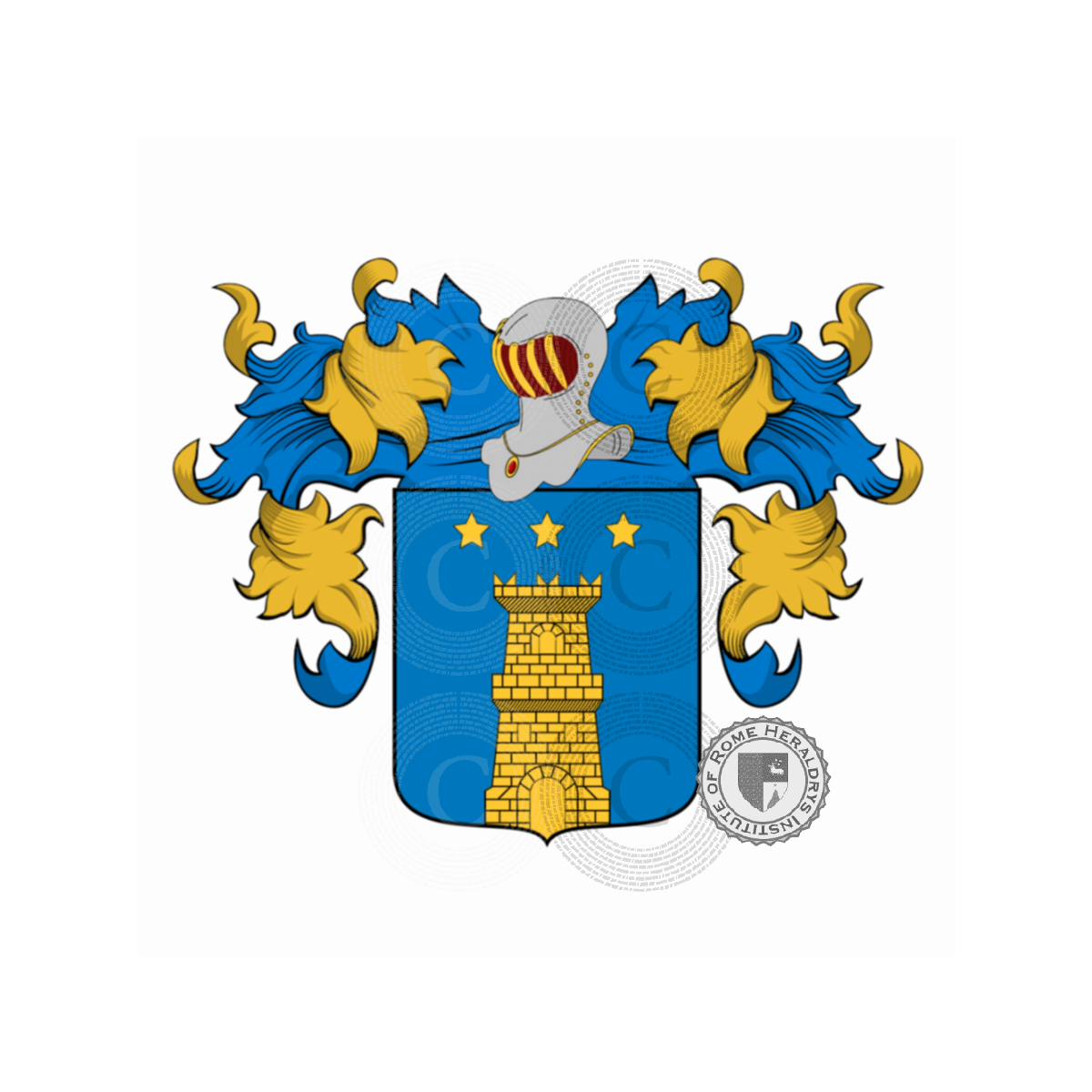 Escudo de la familiaCaloria, Caloira,Calora,Calore,Calori Stremiti,Caloria,Calorio