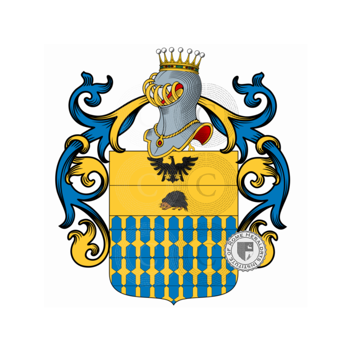 Coat of arms of familyRiccio, de Ritiis,Ricci,Riccio,Riccioli,Ritis,Rizzi,Rizzoli,Rizzolo