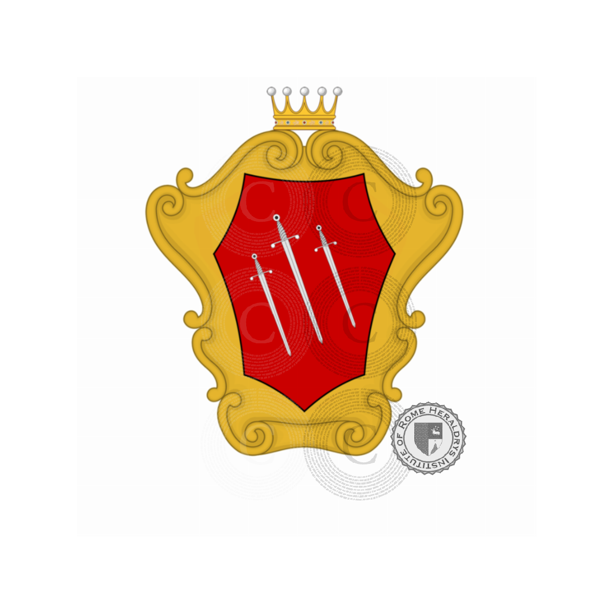 Escudo de la familiaMannelli, di Cola da Leonina,Piazzegiani,Pontigiani,Vannelli Bindi