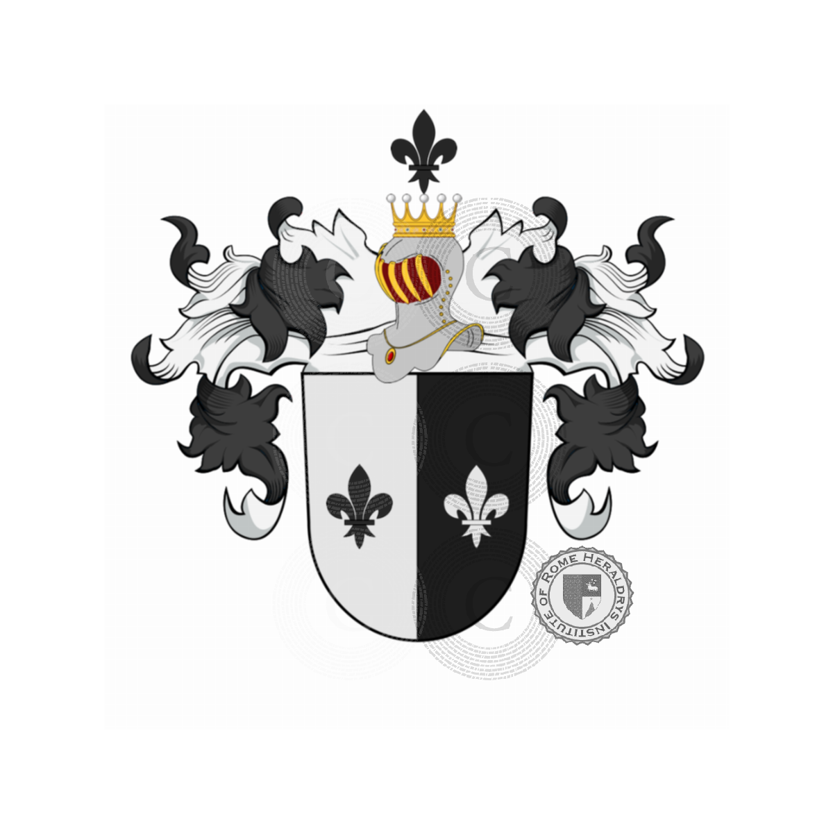 Wappen der FamilieSchwarz, Schwarz auf Artelshofen,Schwarz-Jacobine,Schwarzach de Wagenhausen