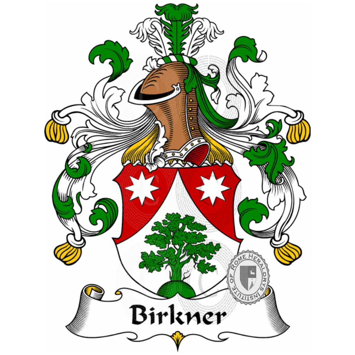 Escudo de la familiaBirkner, Birken,Birker,Byrkener
