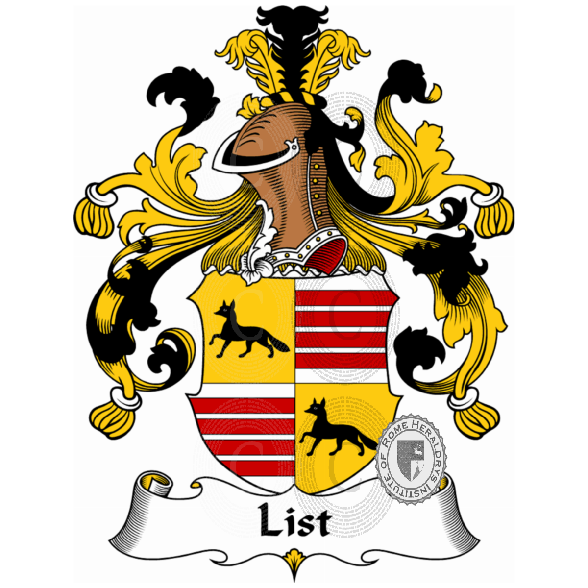 Coat of arms of familyList, Listen