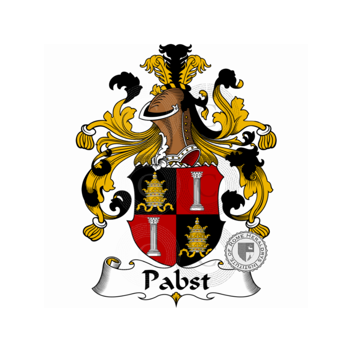 Wappen der FamiliePabst, Pabst de Bolsenheim,Pabst de Rotersdorf,Pabst de Staffelfelden,Pabst von Erstein,van Pabst van Bingerden