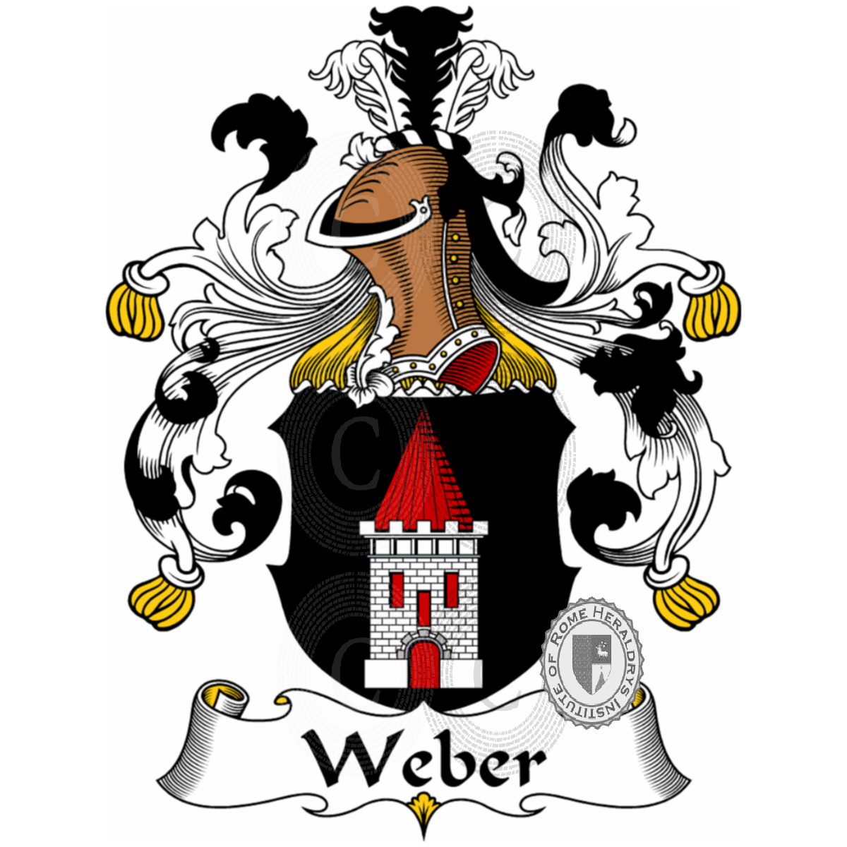 Escudo de la familiaWeber, Weber d'Ebenhof,Weber d'Ehrenzweig,Weber de Rittersdorf,Weber Edle von Hermannsburg