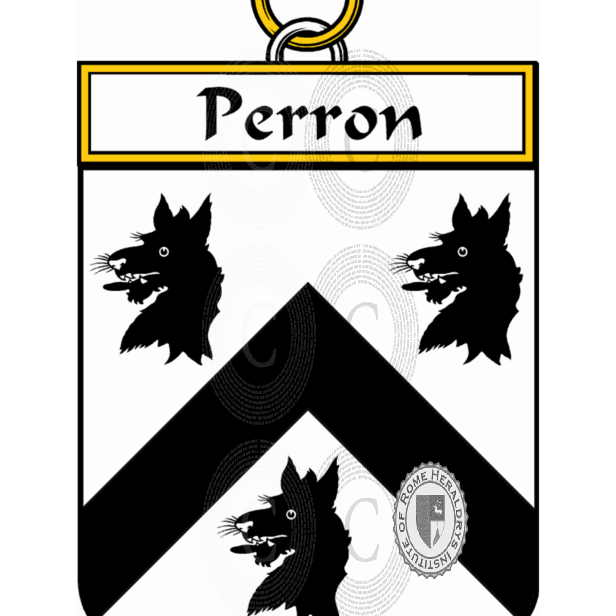 Brasão da famíliaPerron de La Fontaine-Ménard, du Perron,Perron de La Fontaine-Ménard