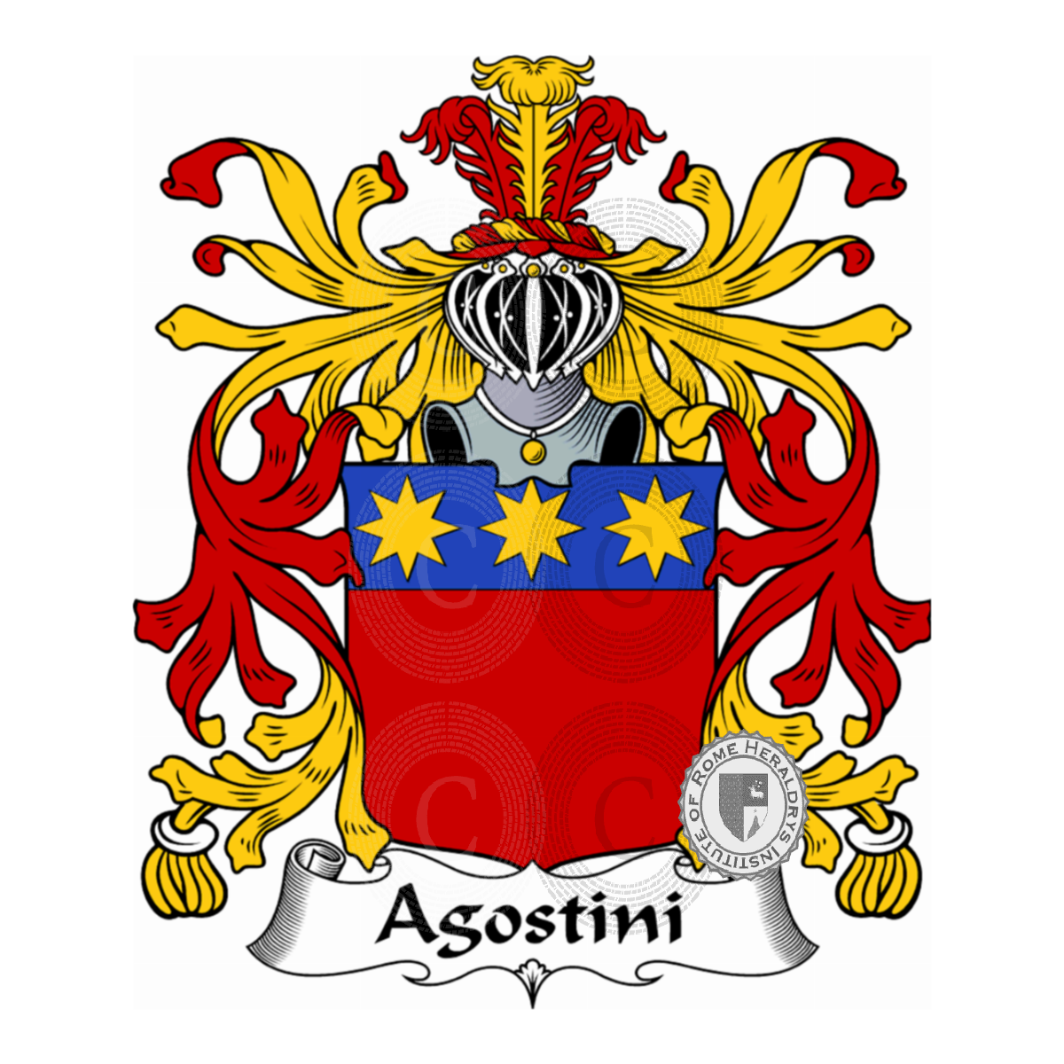 Escudo de la familiaAgostini, Agostinetti,Agostinetto,d'Agostini,Dagostini,Fantini