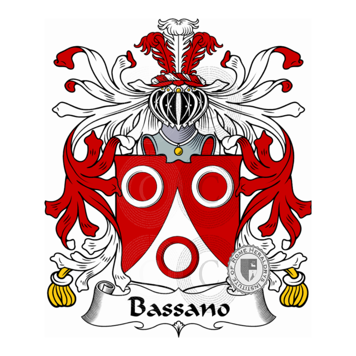 Brasão da famíliaBassano, Bassan,Dondonini