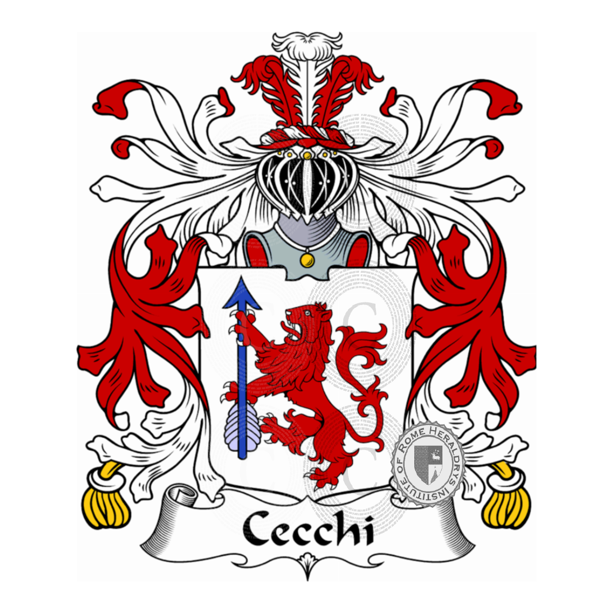 Coat of arms of familyCecchi, Cecchi del Cane,Cecchi del Drago,Cecchi delle Ruote,Cecchi Toldi