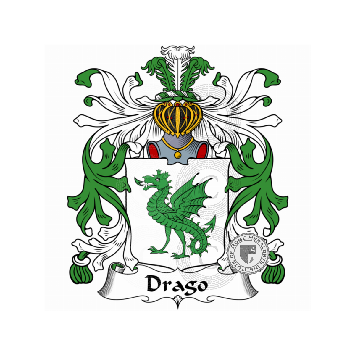 Wappen der FamilieDrago, de Drago,de Drague,Draghi,lo Drago,LoDrago