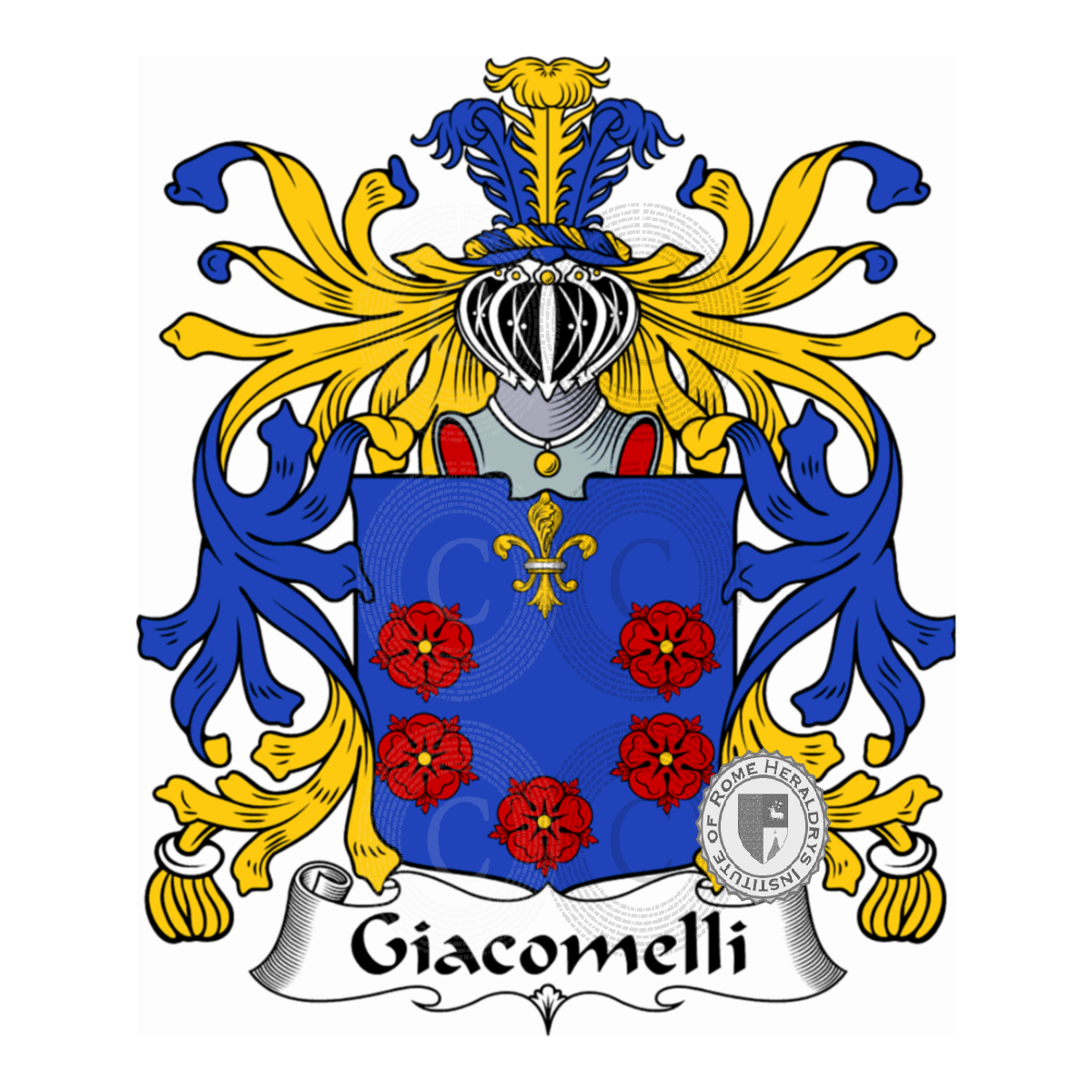 Escudo de la familiaGiacomelli, Giacomello,Giacomello Magnan,Jacomelli