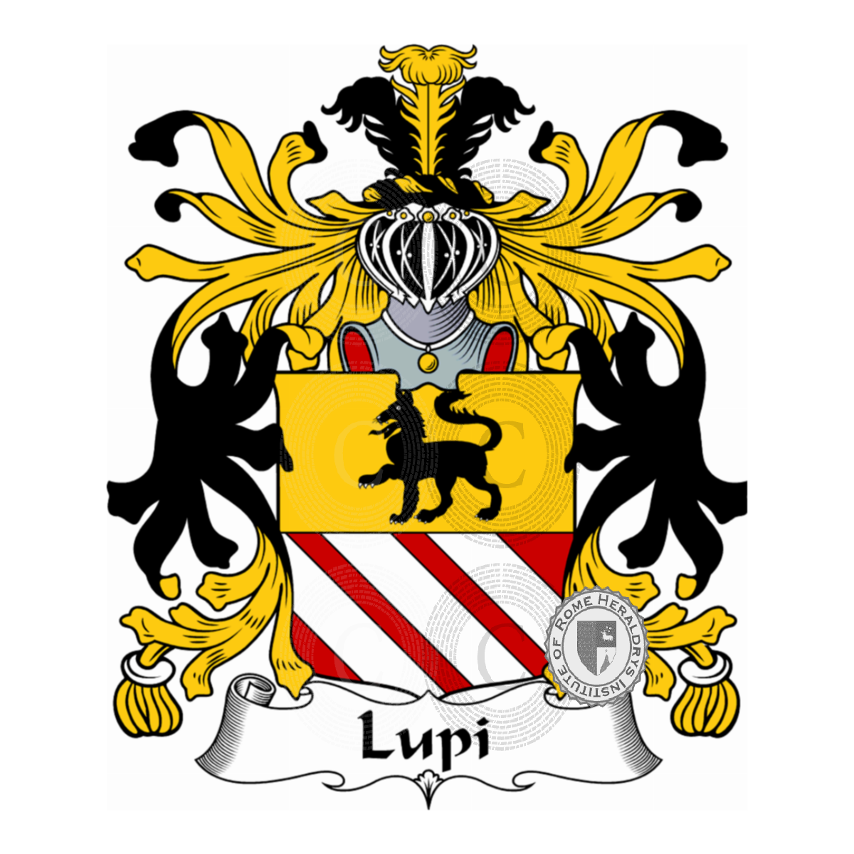 Escudo de la familiaLupi, Lovati,Lupati