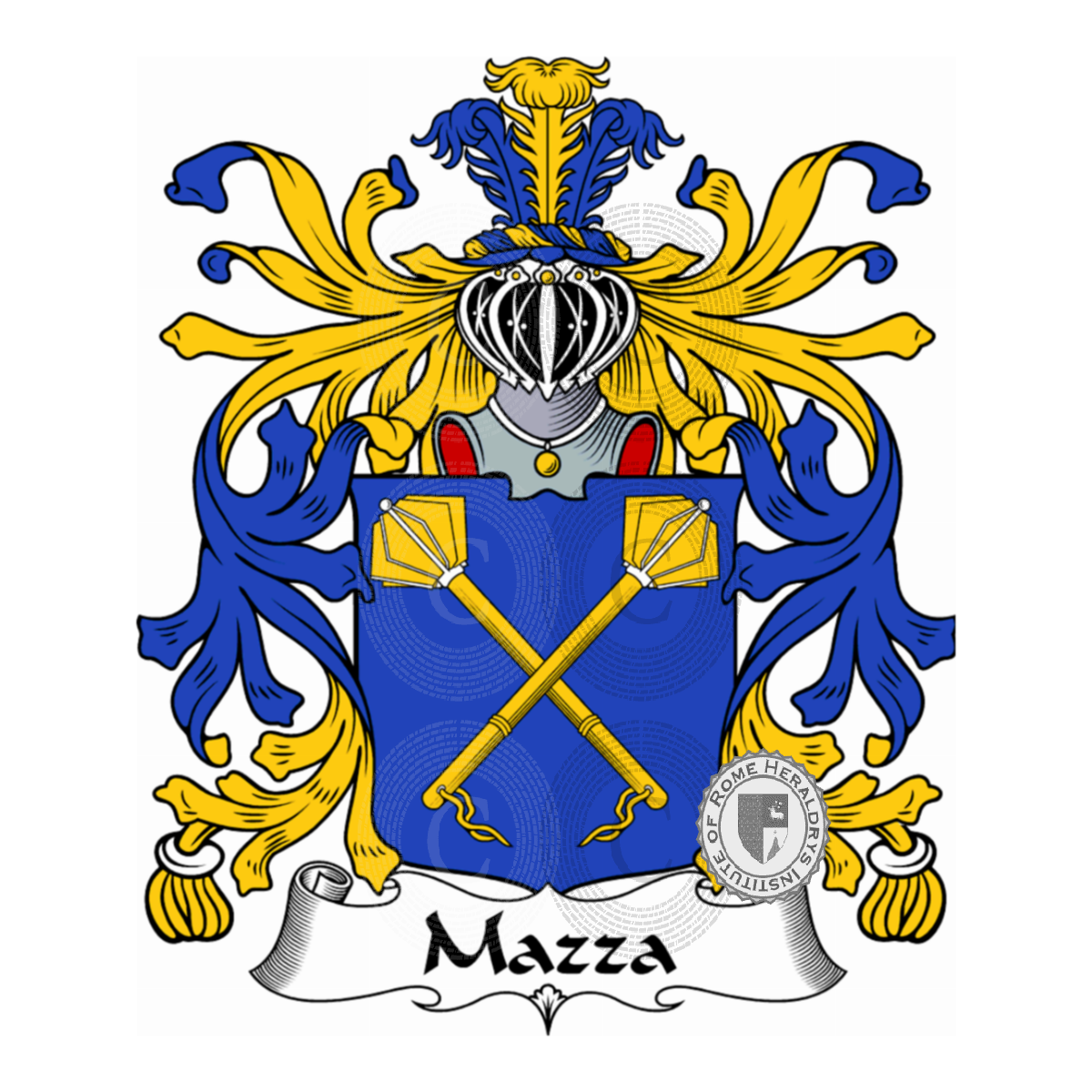 Coat of arms of familyMazza, del Mazza,del Mazza dall'Ancisa,Mazza da Cannobio,Mazzi