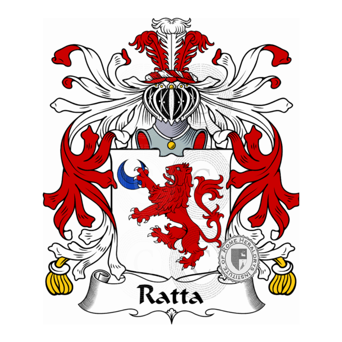Escudo de la familiaRatta, della Ratta,Ratti