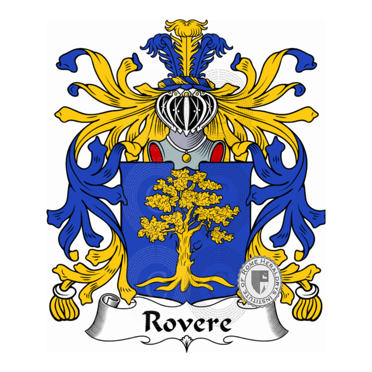 Brasão da famíliaRovere, dalla Rovere,della Rovere,Lalignami,Rovori,Vinovo