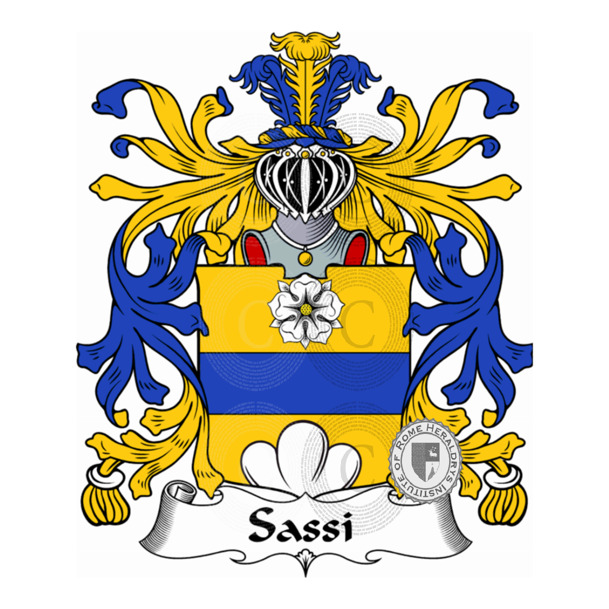 Wappen der FamilieSassi, dal Monaco,dal Sasso,Sasso