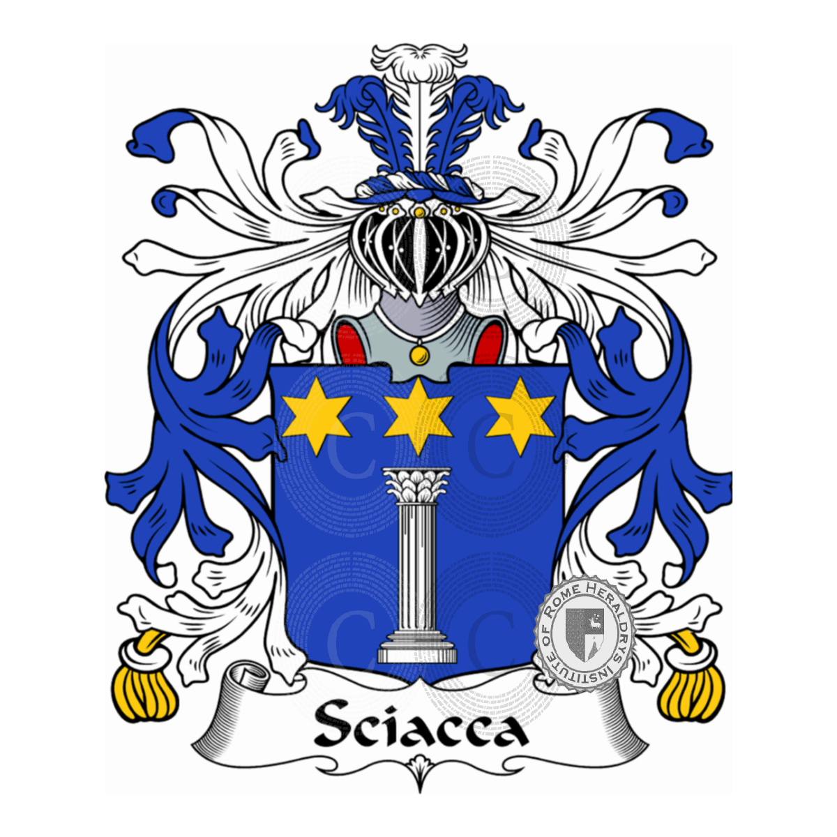 Brasão da famíliaXacca, de Sacca,de Xacca,Sciacca della Scala,Xacca