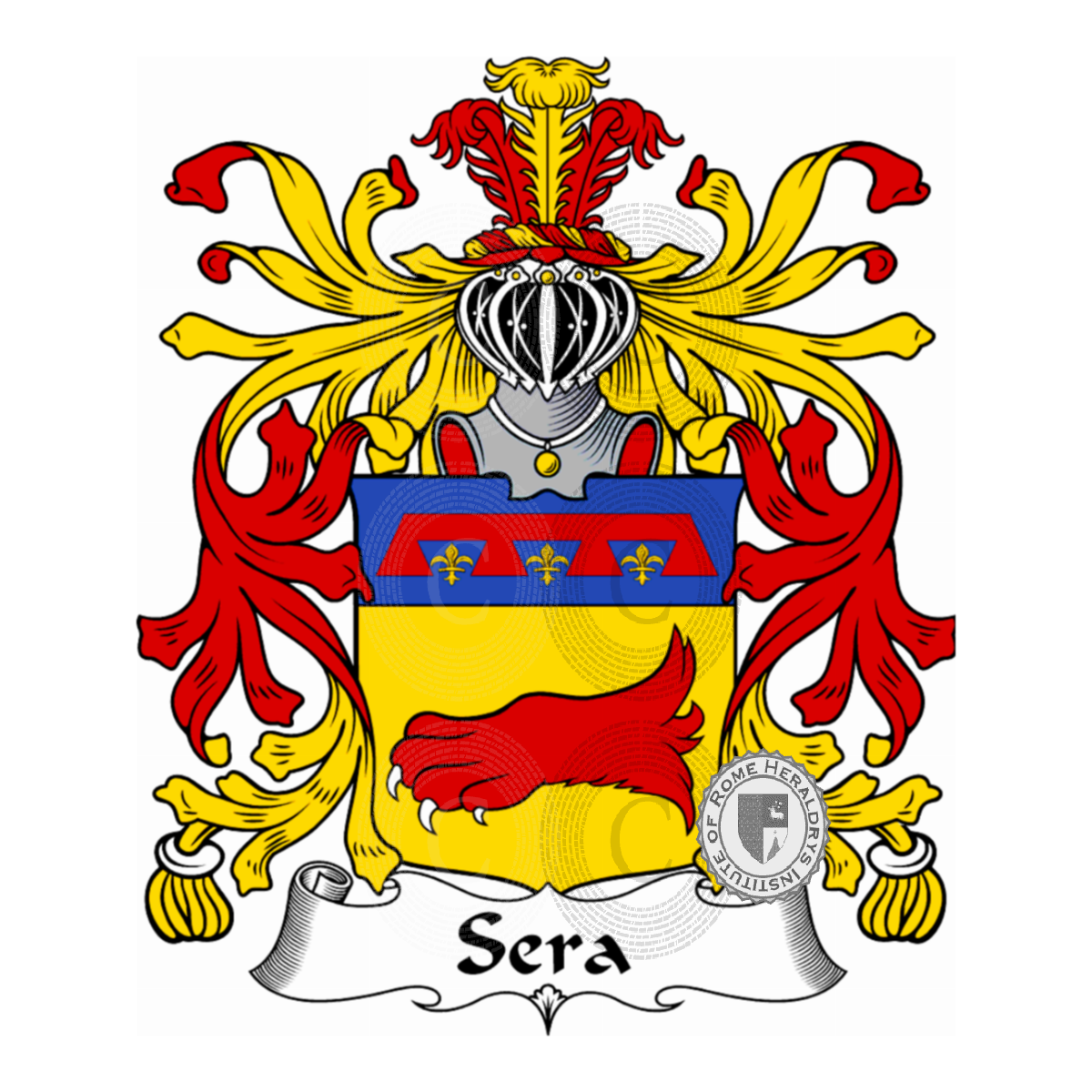 Wappen der FamilieSera, del Sera,del Sera Fiaschi