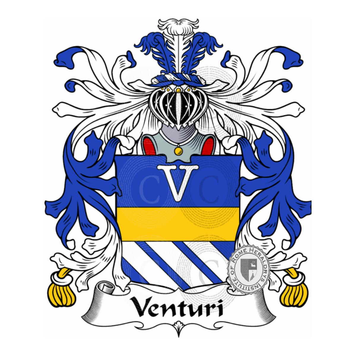 Escudo de la familiaVenturi, di Ventura,Venturi Borgognini,Venturi Gallerani