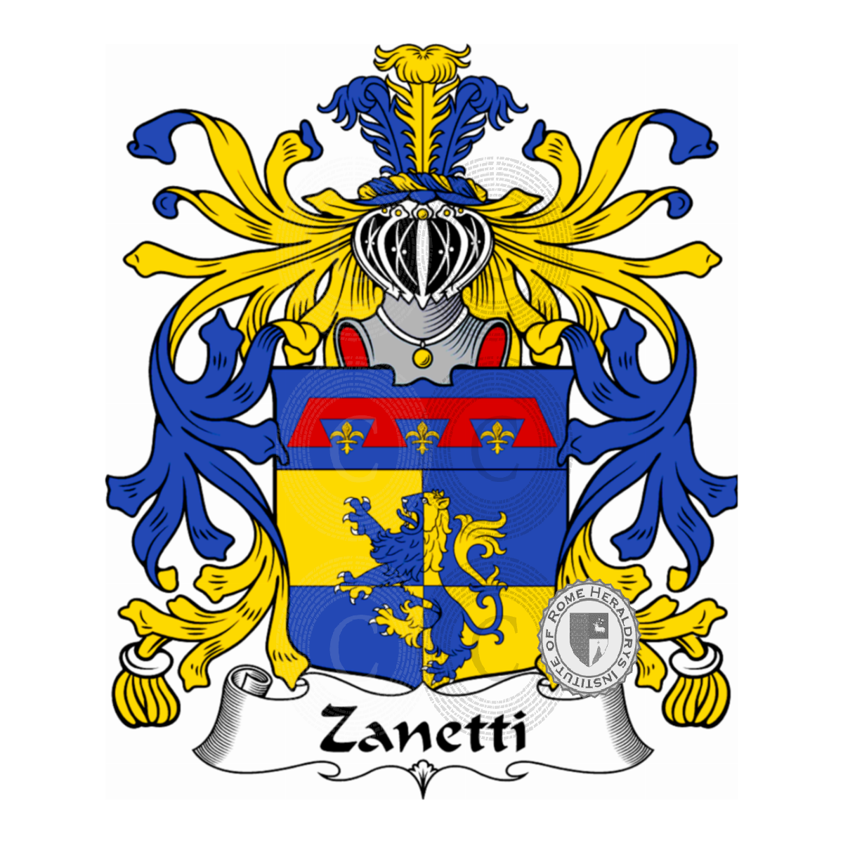 Brasão da famíliaZanetti, de Zanetti,Zanelli,Zanet,Zanetto,Zuanetti