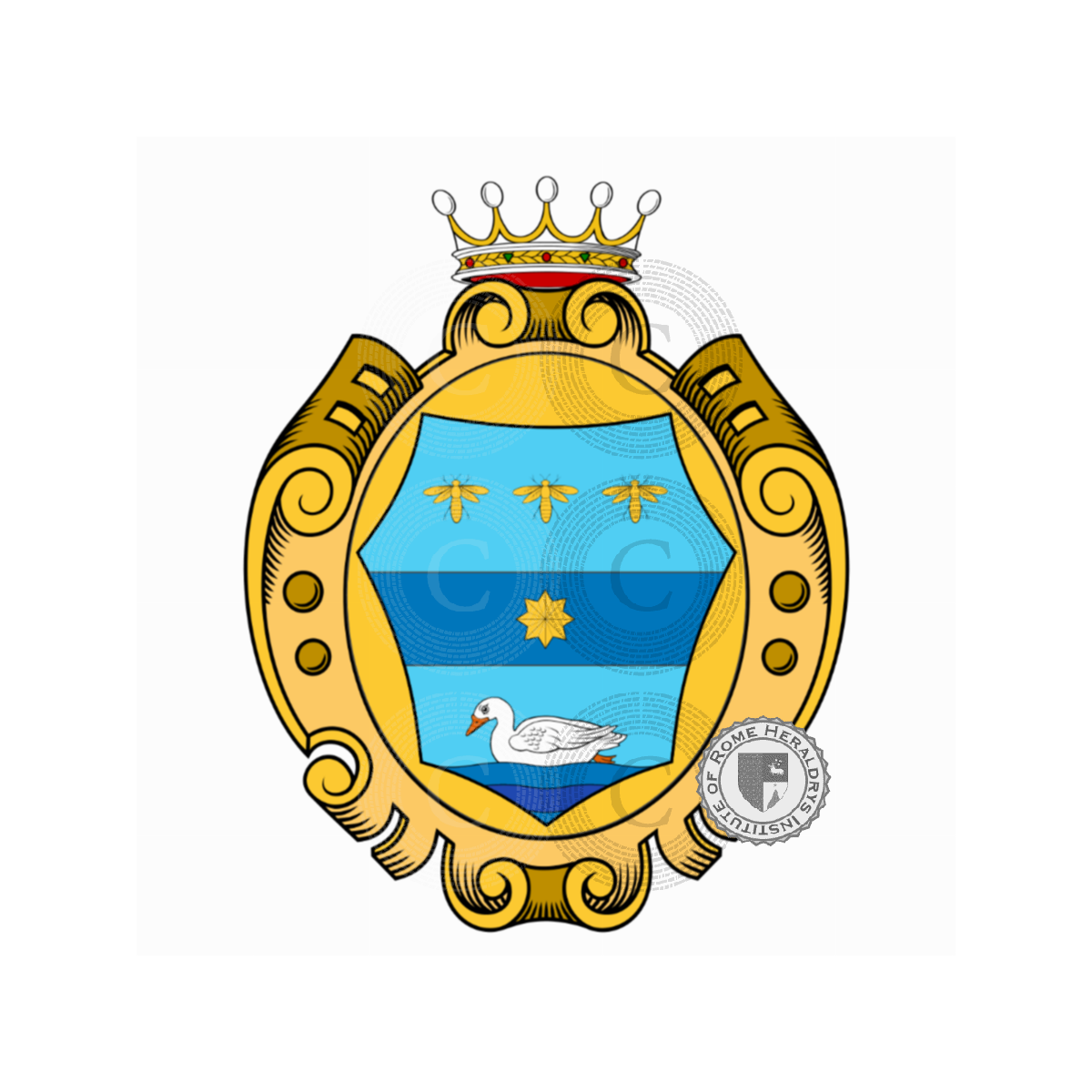 Coat of arms of familyPaperini, Paperina,Paperino