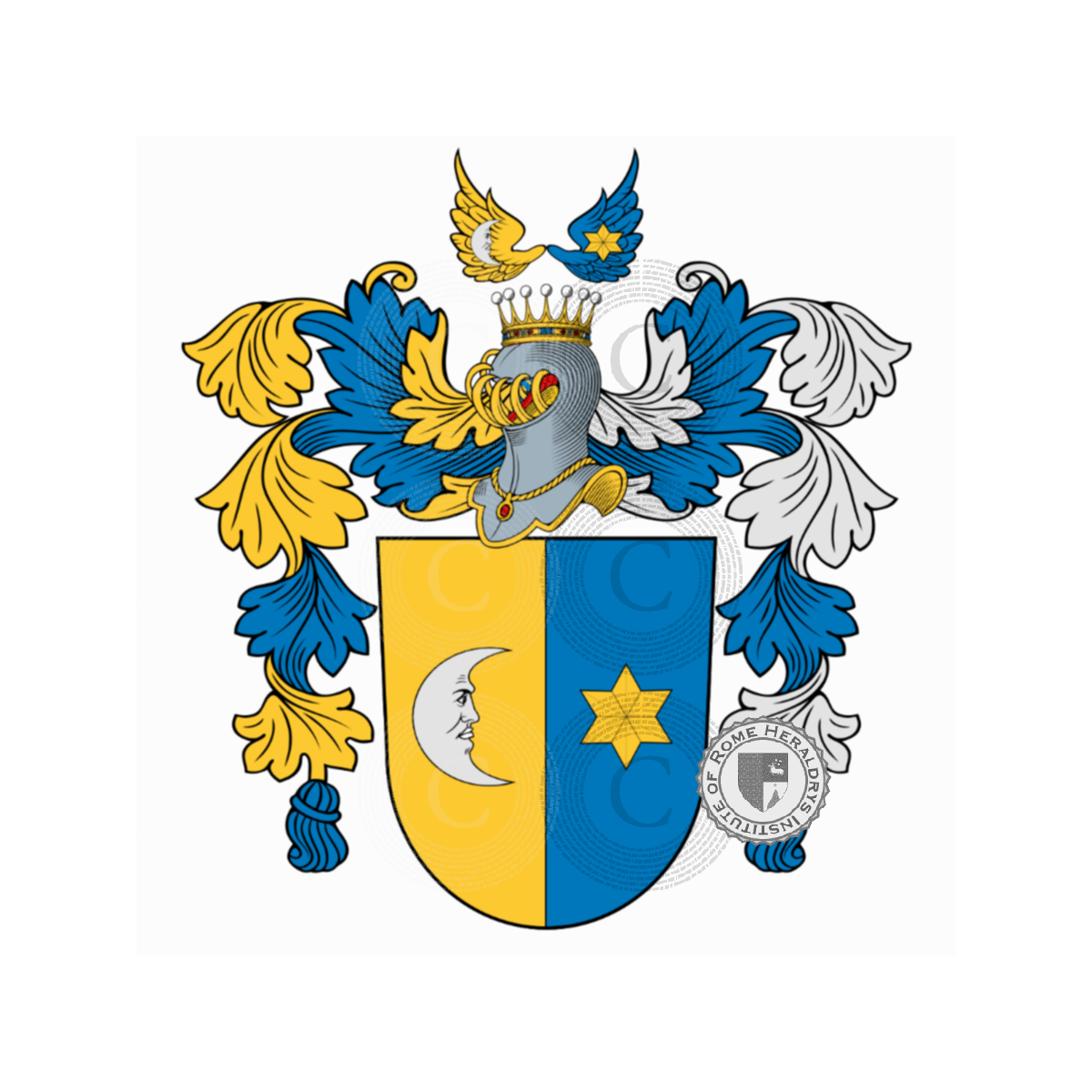 Wappen der FamilieWeber, Weber d'Ebenhof,Weber d'Ehrenzweig,Weber de Rittersdorf,Weber Edle von Hermannsburg