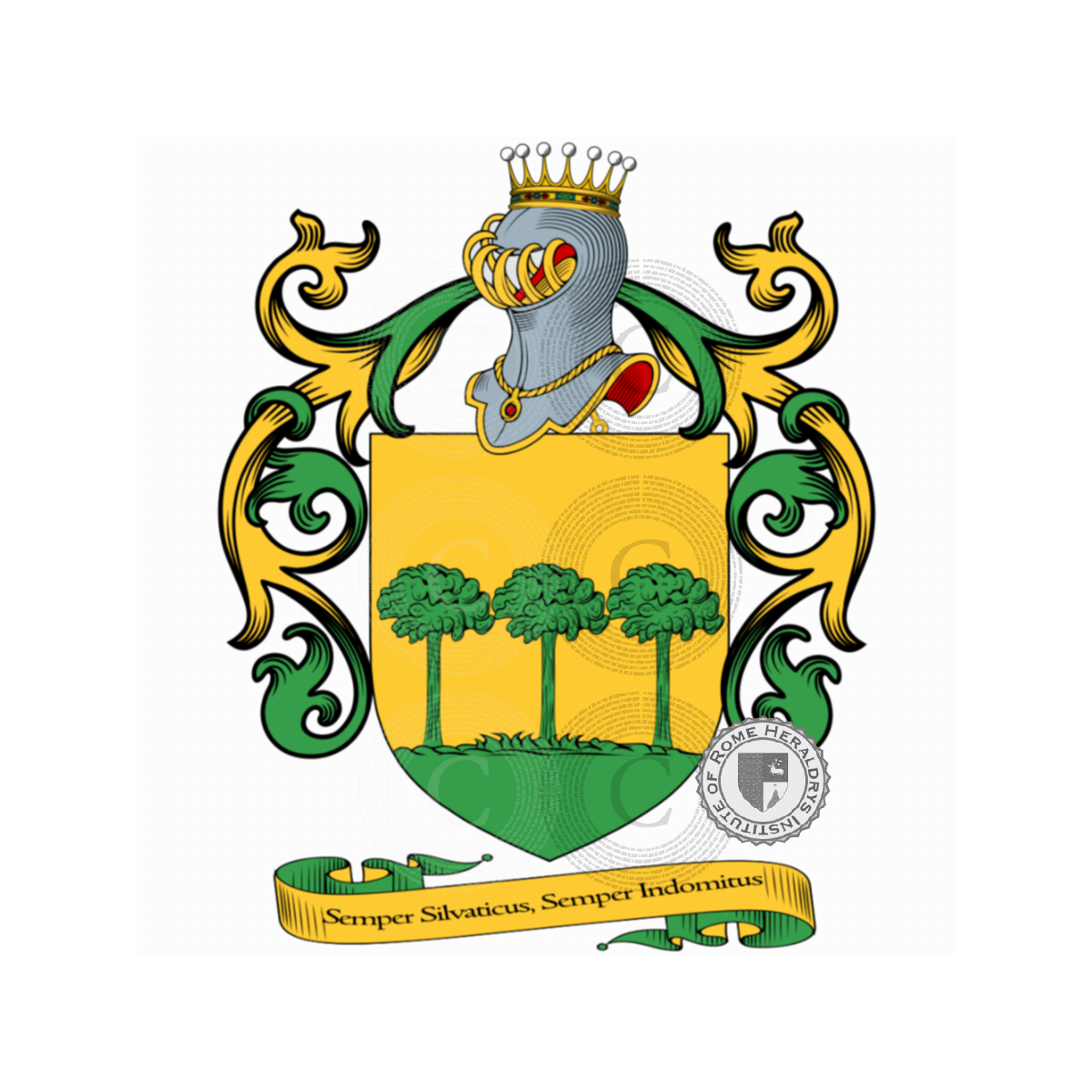 Escudo de la familiaSelvaggi, Salvaggi,Salvatico,Selvagio,Selvatico,Silvaggi,Silvaggio
