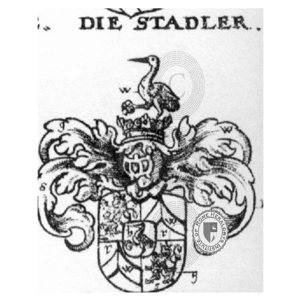Brasão da famíliaStadler, Stadel,Stadelarii,Stadelarius,Städler