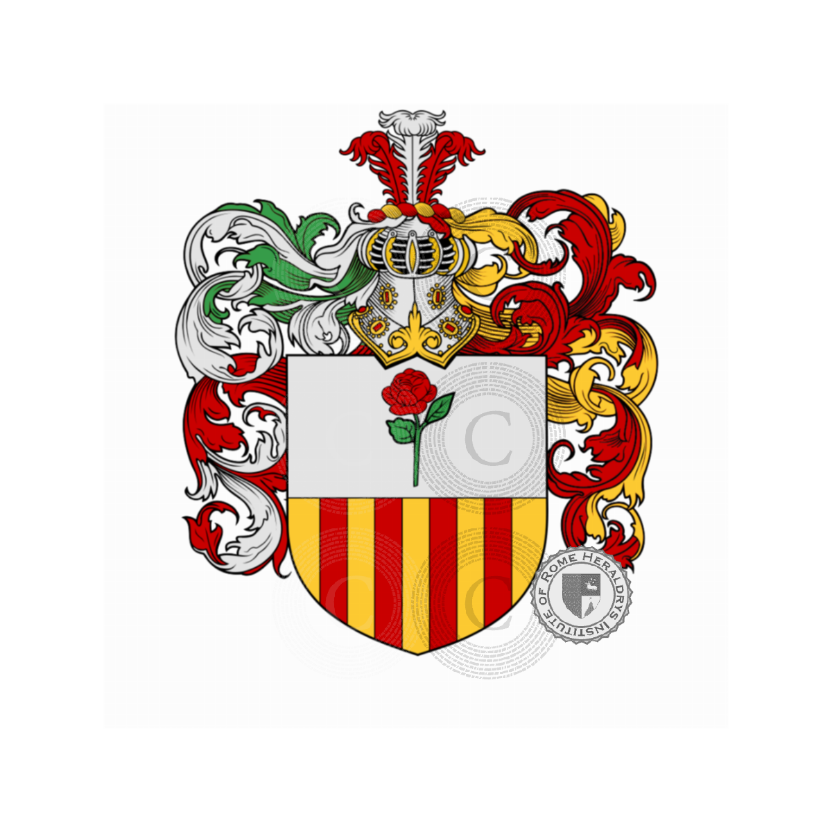 Escudo de la familiaRosselli, Roscelli,Rossell,Rosselli del Lion Bianco,Rosselli del Lion Rosso,Rosselli della Mirandola
