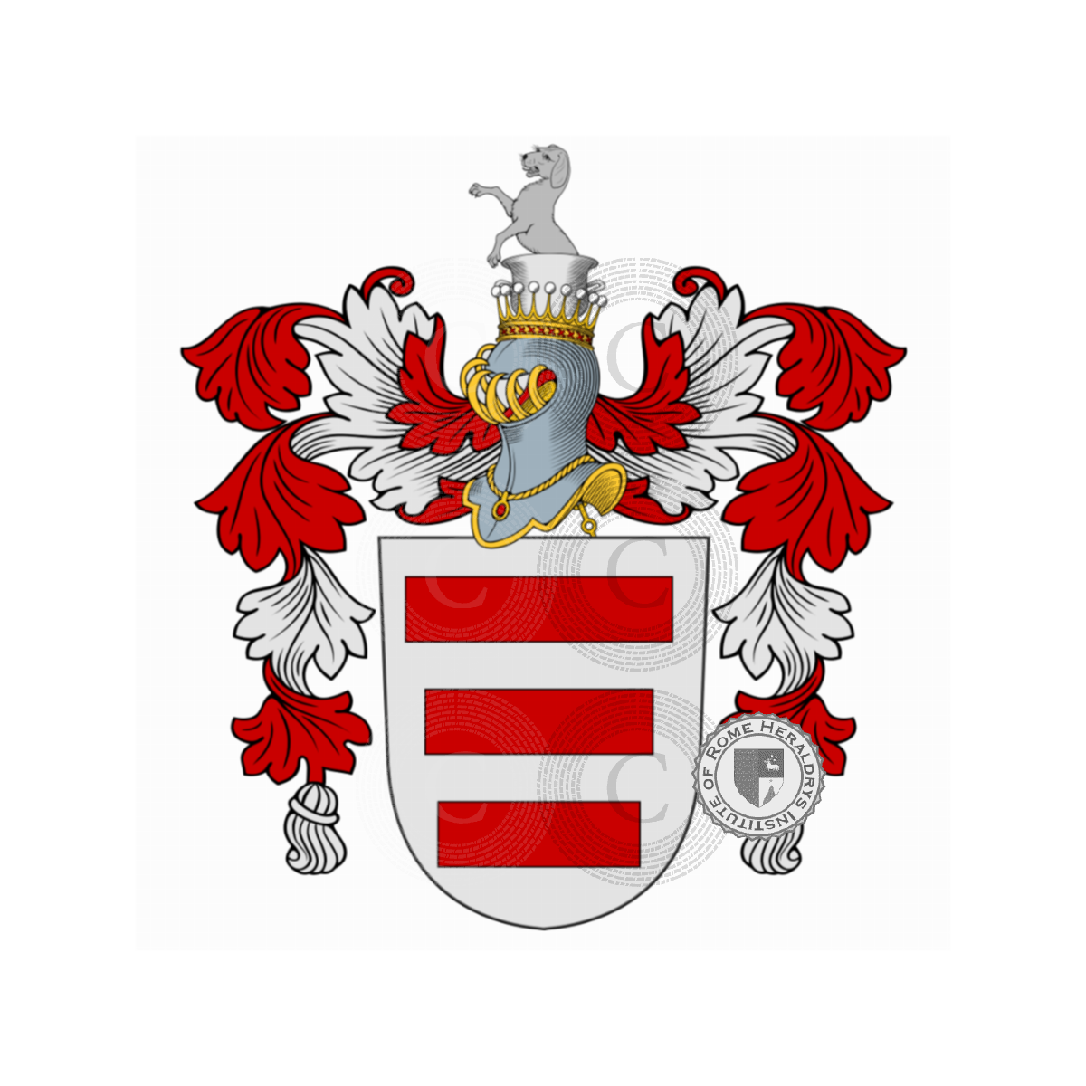 Wappen der FamilieKomorowsky de Liptowa et d'Orawa, Ciolek Graf von Komorosky,Komorowsky von Liptowa und Orawa,Kottwitz,Lodzia,Nalencz