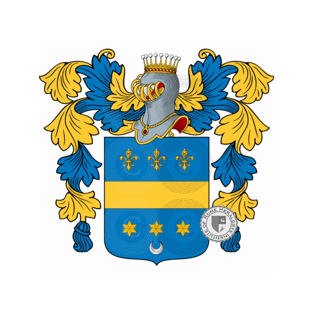 Escudo de la familiaCresci, Cresci Antiqui,Crescioli,Cresciotti,Pegolesi,Tragualzi