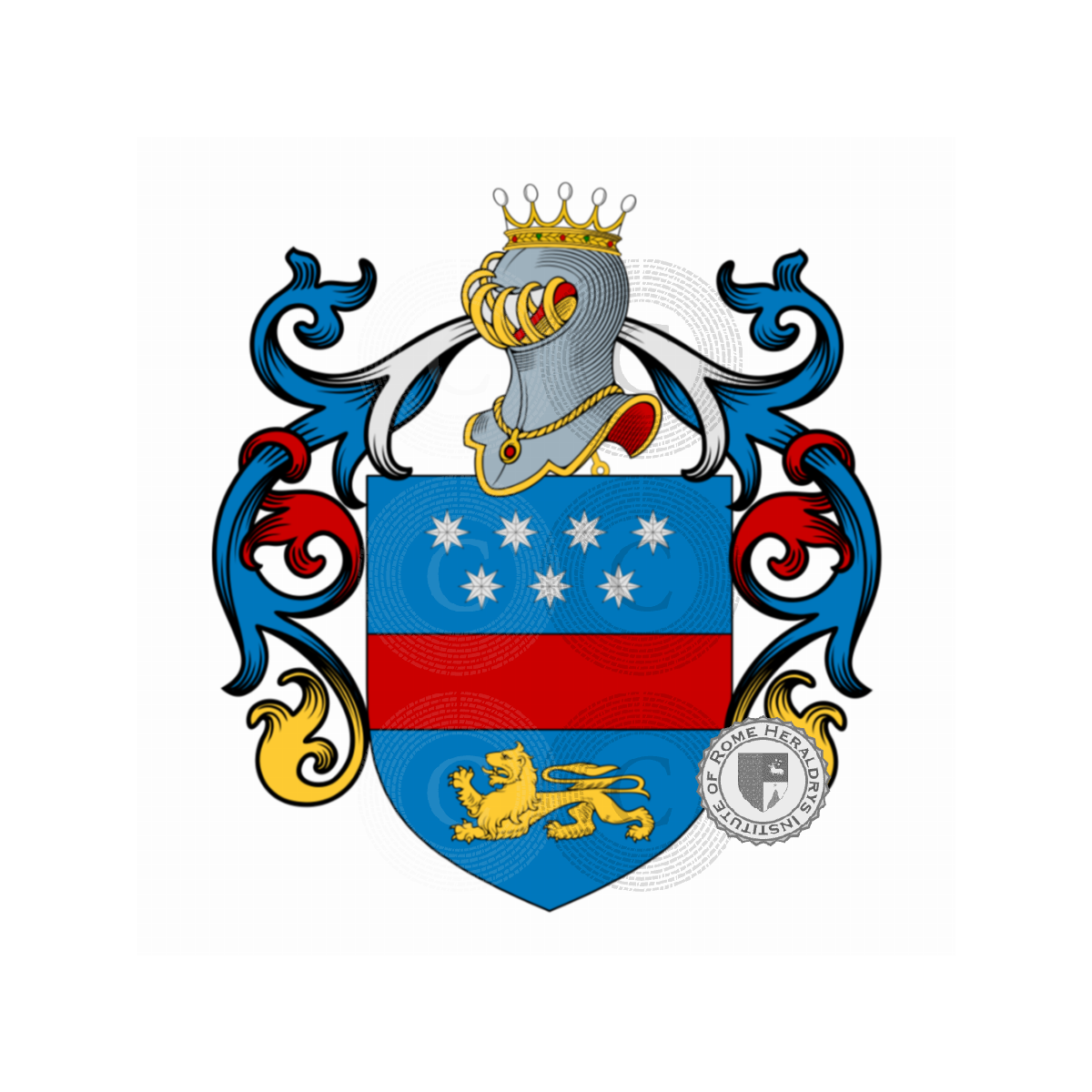 Coat of arms of familyLelli, de Lelli,de Lello,di Lello,Lelio,Lelllo,Nicoli,Randolfi