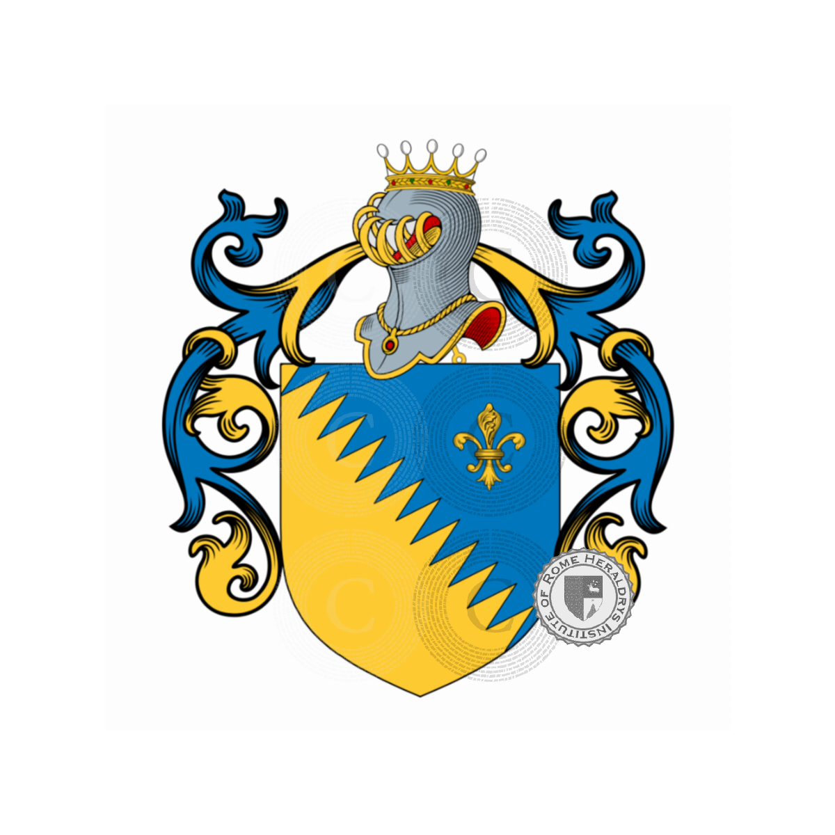Coat of arms of familyLelli, de Lelli,de Lello,di Lello,Lelio,Lelllo,Nicoli,Randolfi