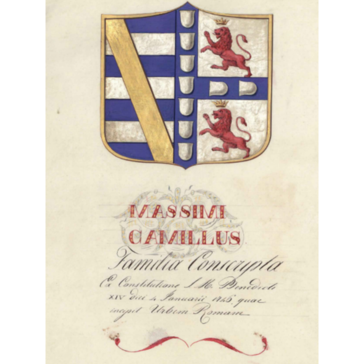 Escudo de la familiaMassimo, de Massimi,Massimi,Massimo d'Aracoeli,Massimo del Casamassimi,Massimo delle Colonne
