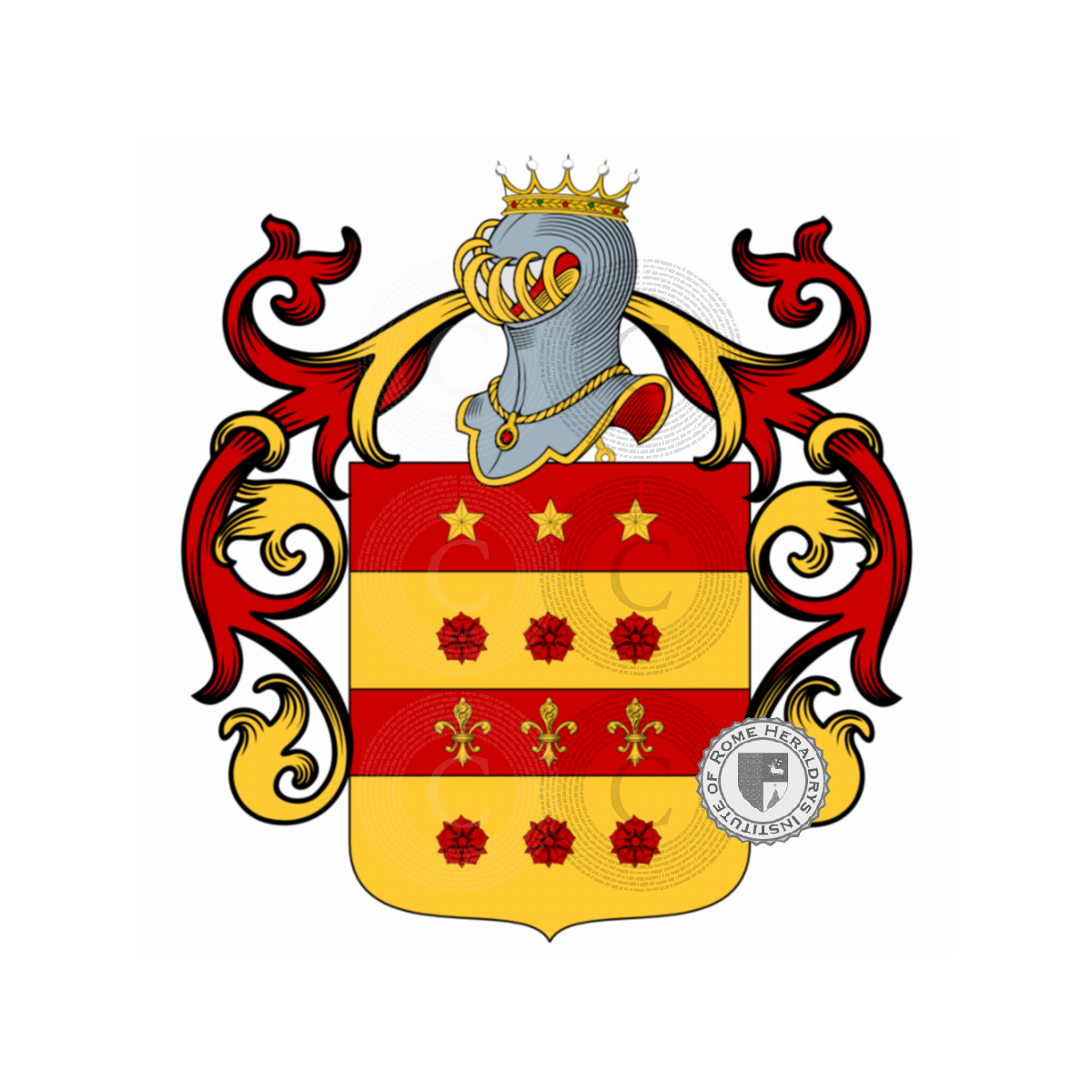 Wappen der FamilieCecchini, Cecchini de Caranzonibus,Cecchini delle Ruote,de Caranzonibus