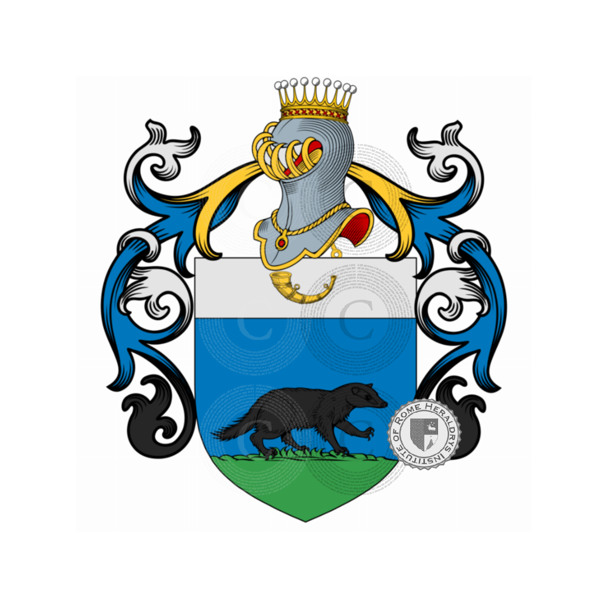 Wappen der FamilieTassi, del Cornello,del Tasso,Tasse,Tassi dell'Ancisa,Tasso,Taxis