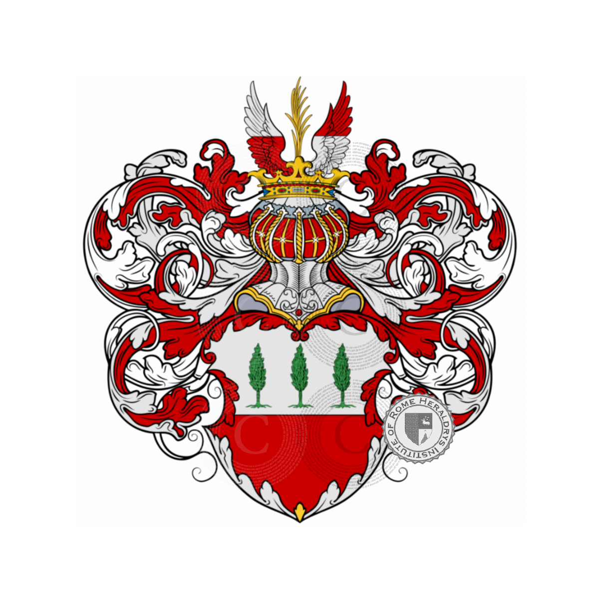 Wappen der FamilieGrünwald, Grünewald,Grunewalt,Grünwald-Bellafusa,Grünwald-Lenzelin