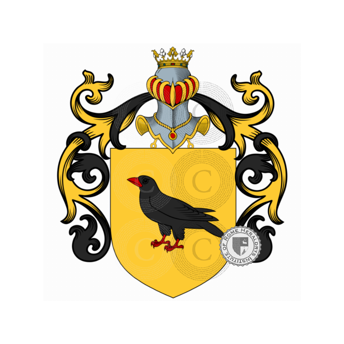 Escudo de la familiaCorvo, Corvi,Corvis