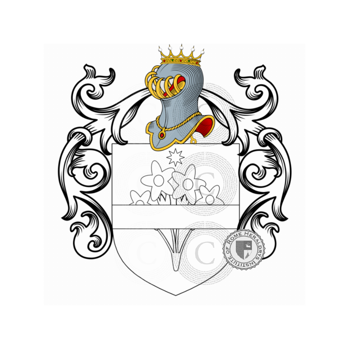 Coat of arms of familyMelocchi, Rosatici