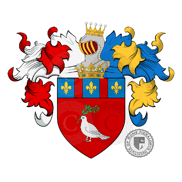 Coat of arms of family Panfili, Pamfili, Pamphili (Lazio, Umbria, Veneto, Emilia)   ref: 6238