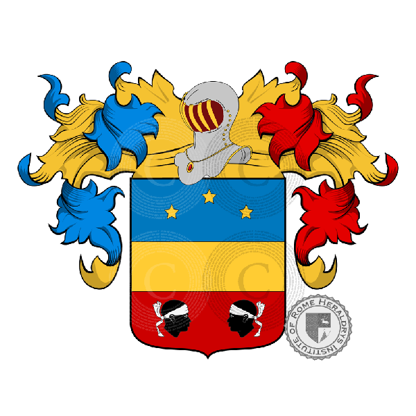 Coat of arms of family Moretti (Emilia)   ref: 16947