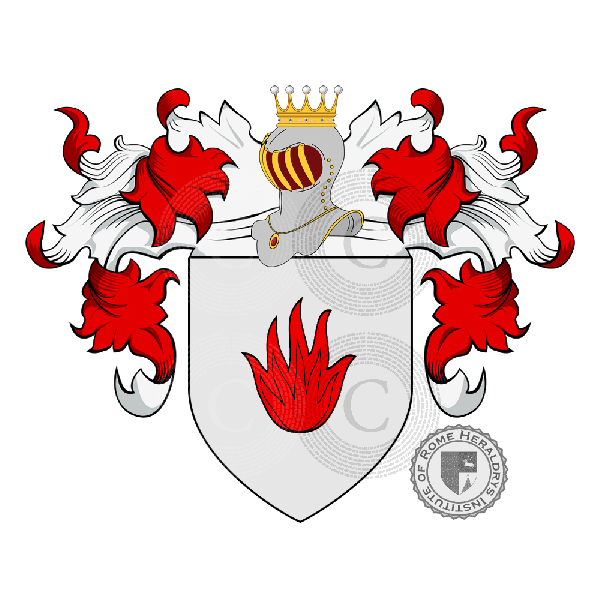 Coat of arms of family Rossi o De Rossi - ref:23704