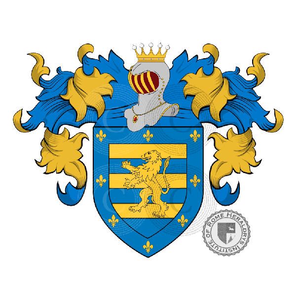 Coat of arms of family Rossi - ref:23716