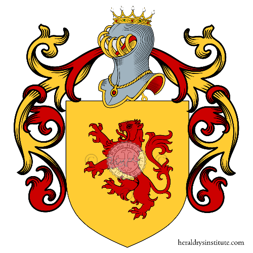 Coat of arms of family Rossi - ref:23750
