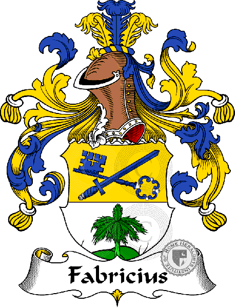 Coat of arms of family Fabricius   ref: 30443