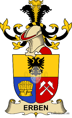 Coat of arms of family Erben   ref: 32314