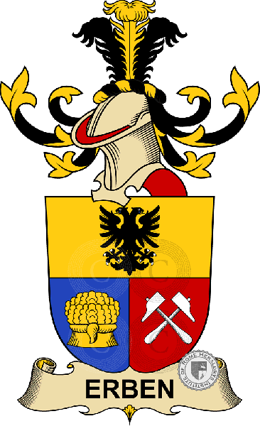 Coat of arms of family Erben   ref: 32314